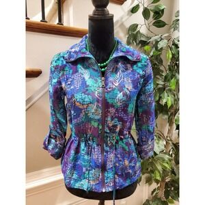 Ruby Rd. Women's Purple Rayon Long Sleeve Full Zip Front Casual Jacket Size 6P